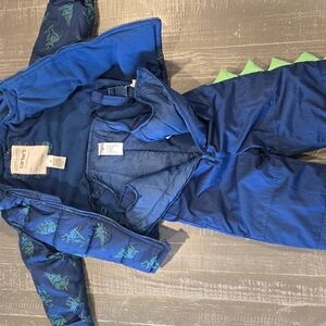 Carter's Blue and Green Puffer Jacket with Cozy Hood